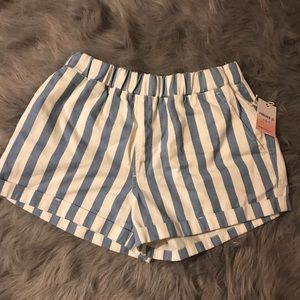 Forever 21- blue and white striped shorts